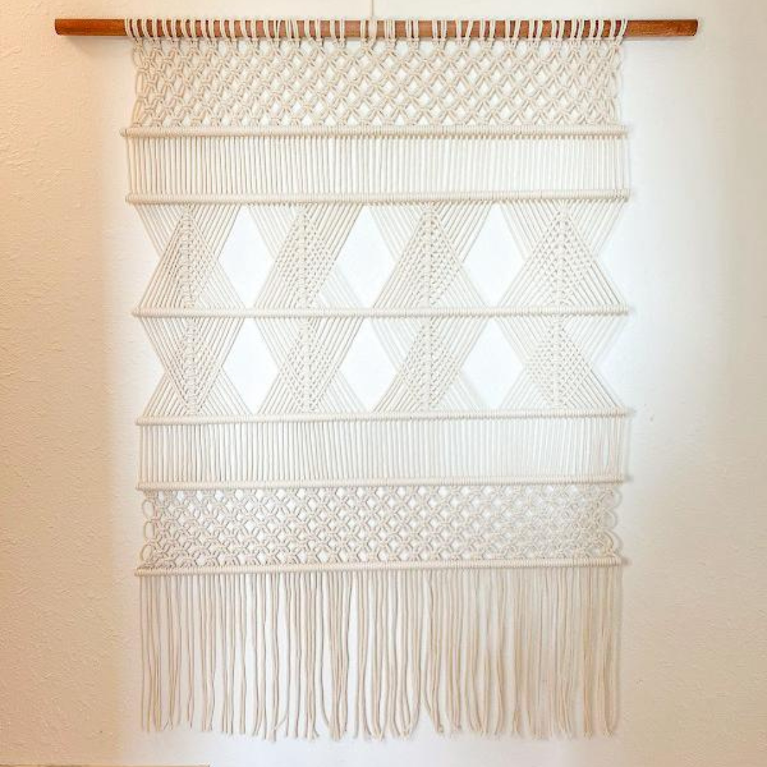 Macrame Wall Hanging Boho Decor Fiber Wall Art Abstract Macrame Long Tapestry For Stairwell Decoration, XL