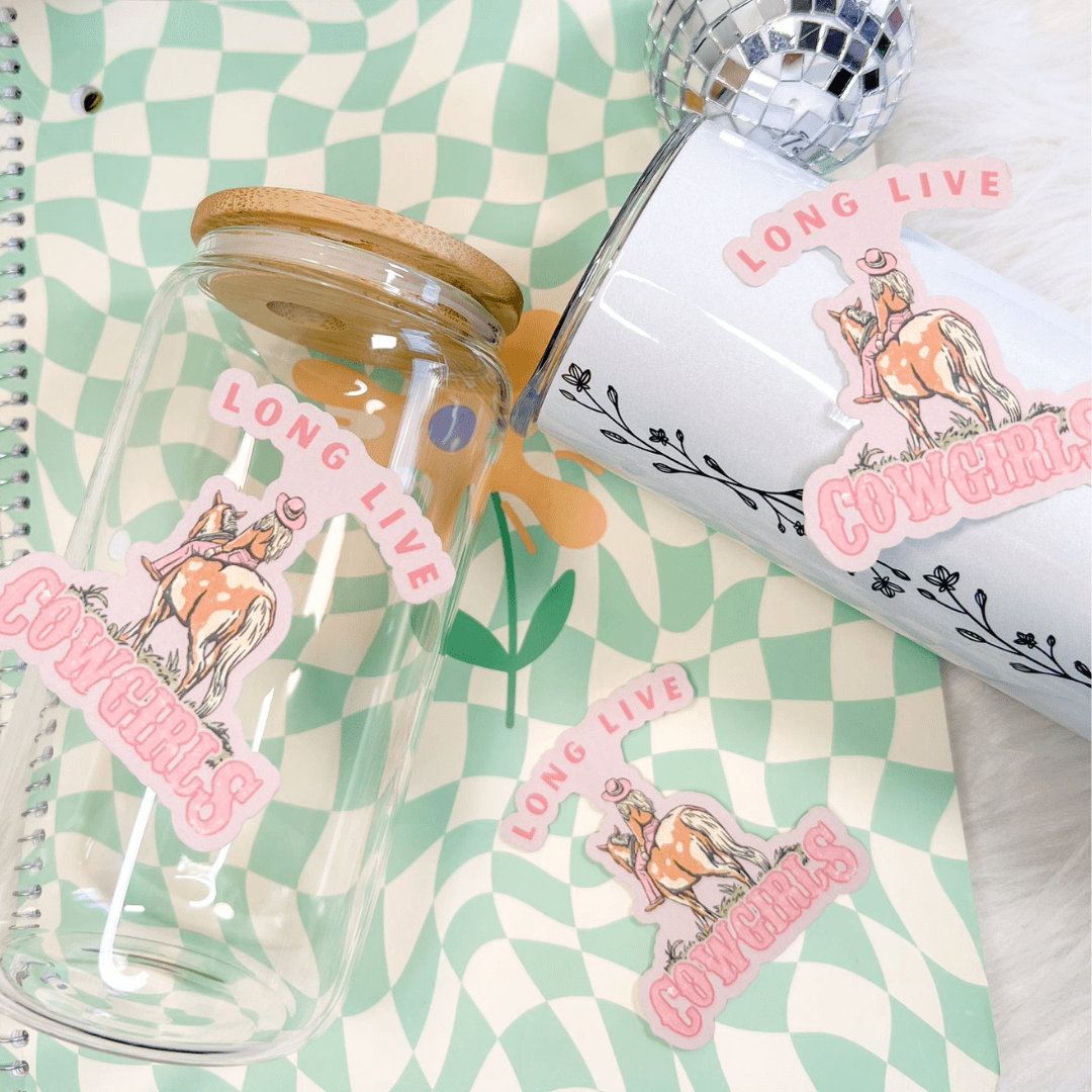 Cute Stickers, Waterproof , Car Stickers, Tumbler Stickers (Cow Girl)