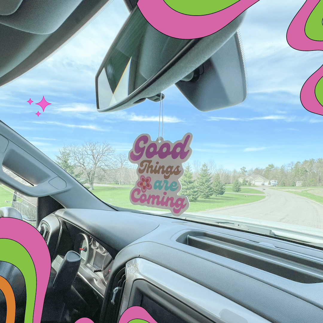 Car Air Freshener, Air Freshener, Amazing Scent, Car Accessories, Car Freshie, Custom Air Freshener, Good Things Are Coming