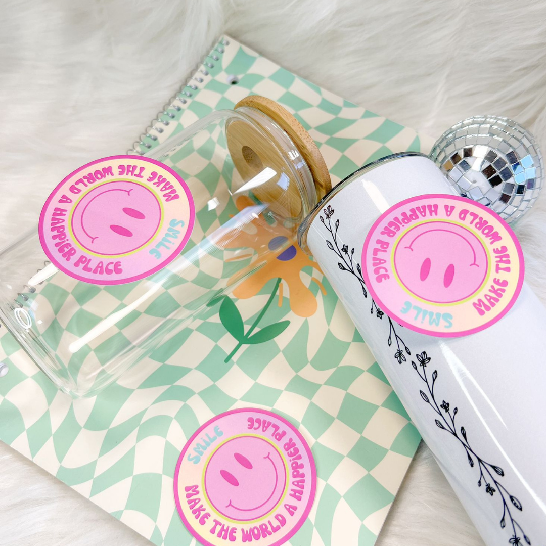 Cute Stickers, Waterproof , Car Stickers, Tumbler Stickers (Smile Face)