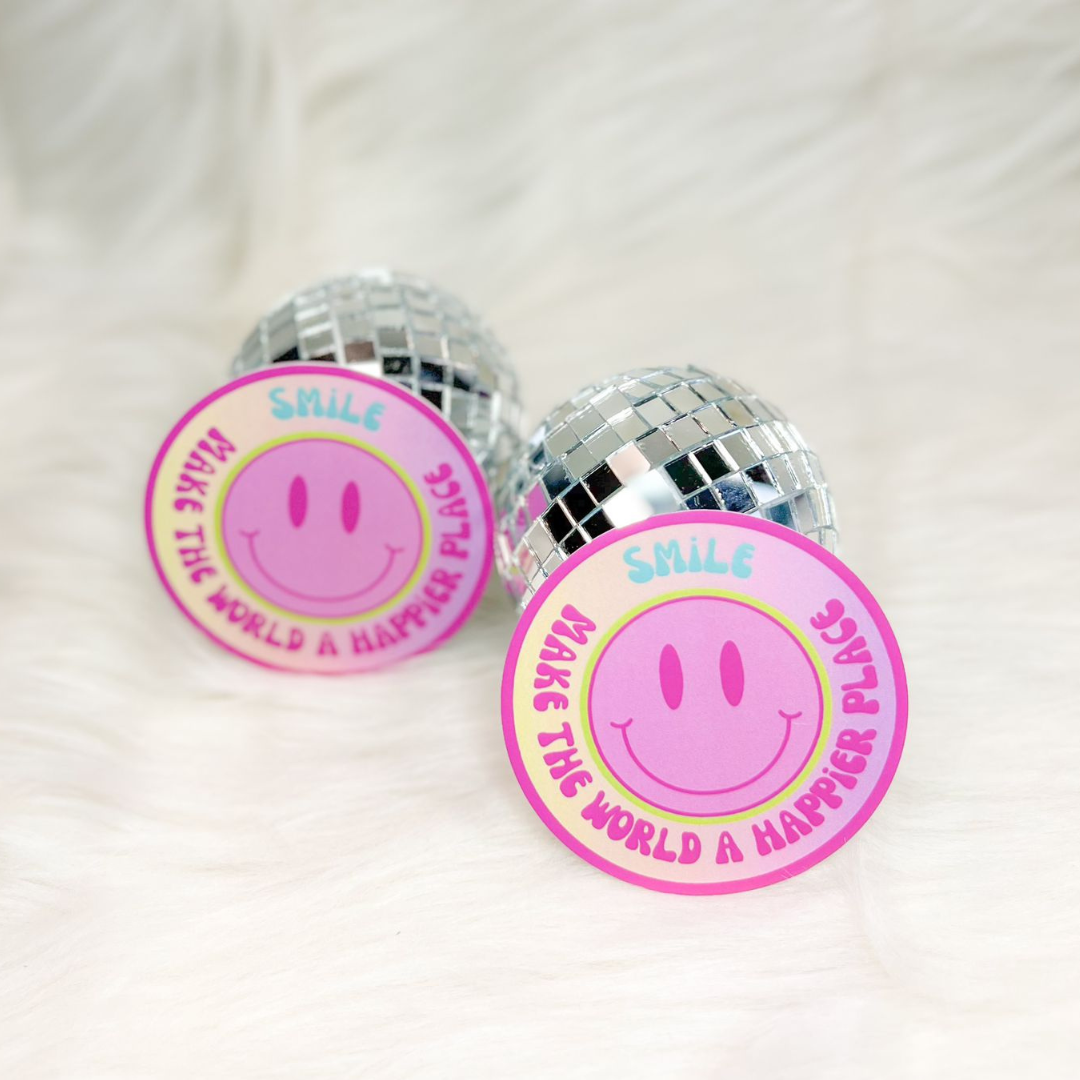 Cute Stickers, Waterproof , Car Stickers, Tumbler Stickers (Smile Face)