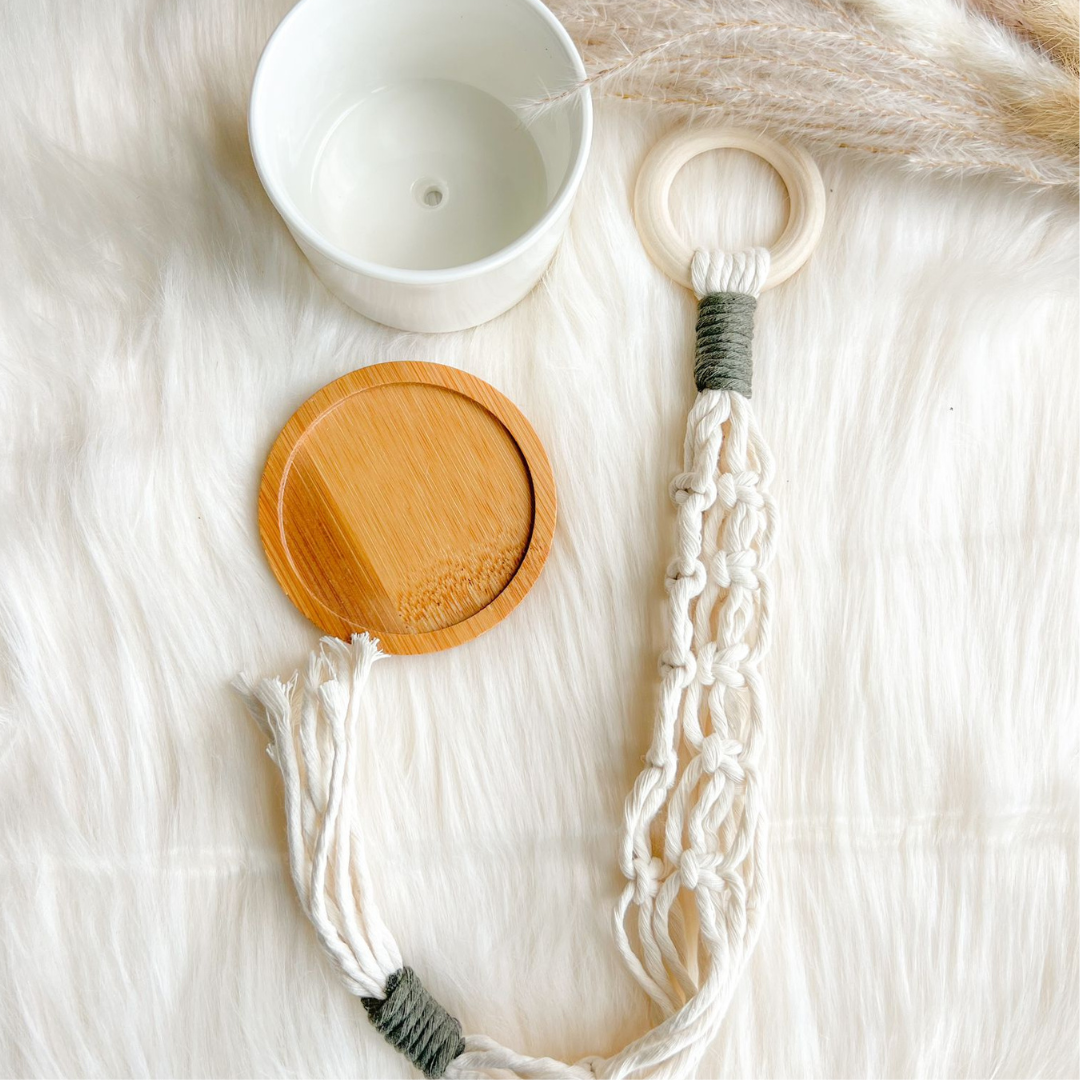 Succulent Plant Hanger Macrame, ( Includes Ceramic Pot) , Cute Handmade for your Home, Aesthetic Plant Hanger,