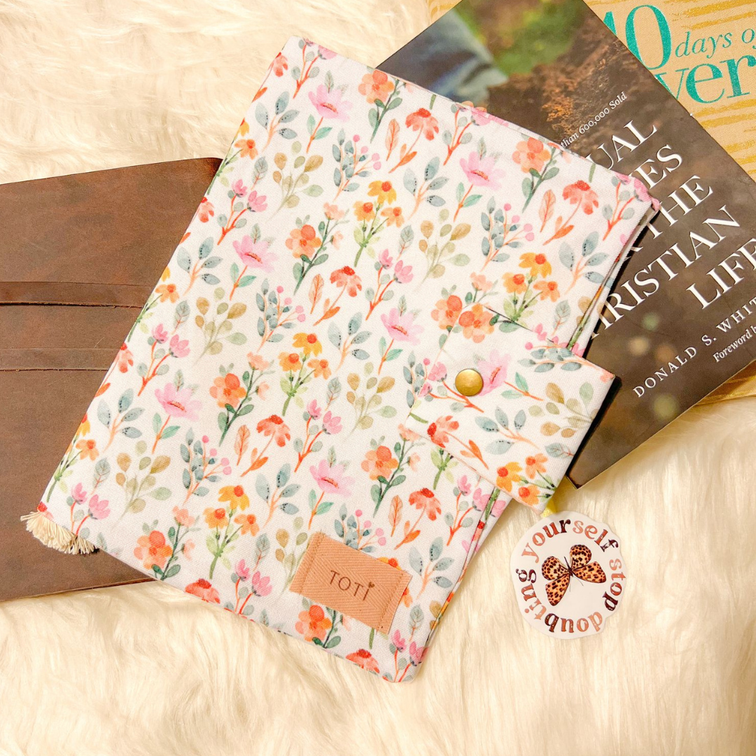 Book Covers, Handmade Original Floral Designs, Book Protectors, Book Markers