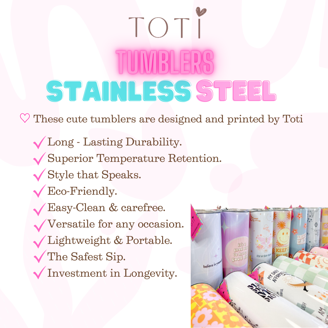 20 oz Stainless Steel Skinny Tumbler - with Lid & Straw  - Keep it simple desing