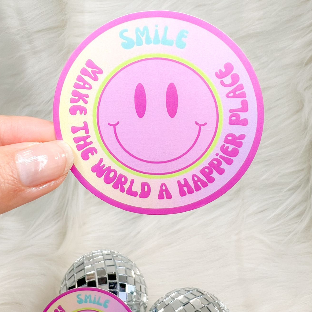 Cute Stickers, Waterproof , Car Stickers, Tumbler Stickers (Smile Face)