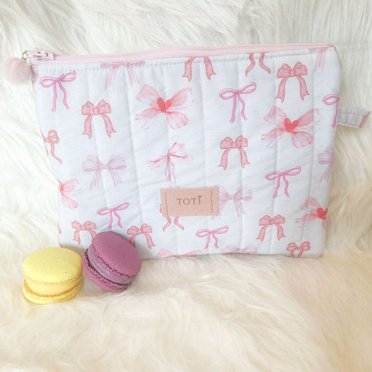 Handmade Coquette Bow Makeup Bag,Travel Makeup Pouch