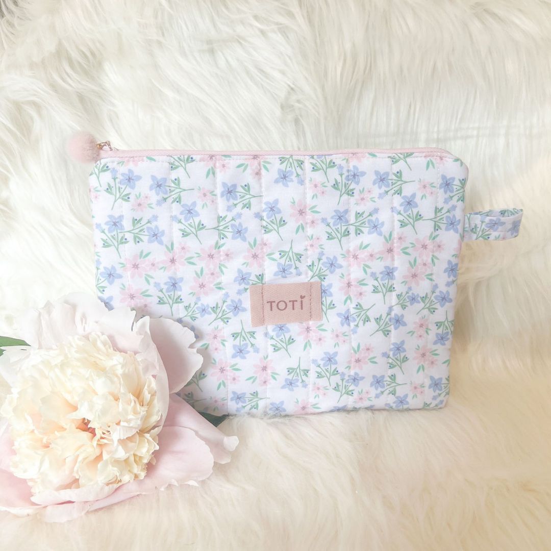 Handmade French Blooms Makeup Bag,Travel Makeup Pouch