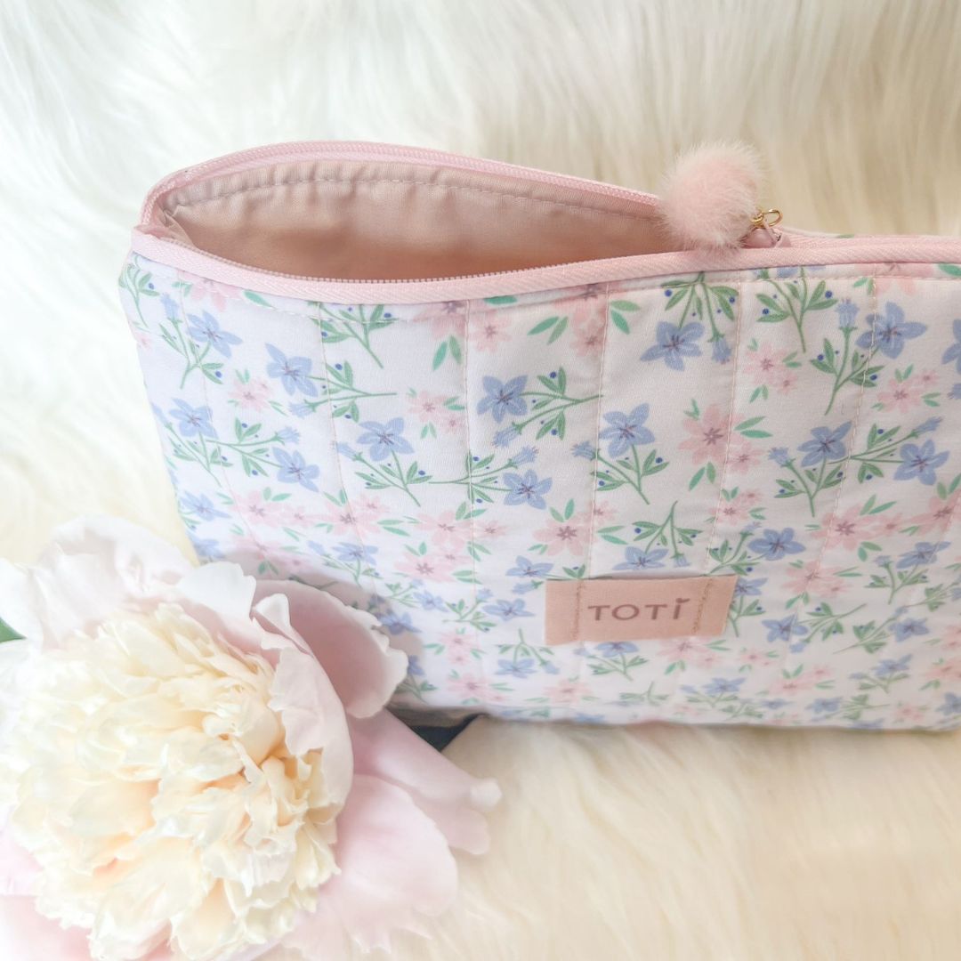 Handmade French Blooms Makeup Bag,Travel Makeup Pouch