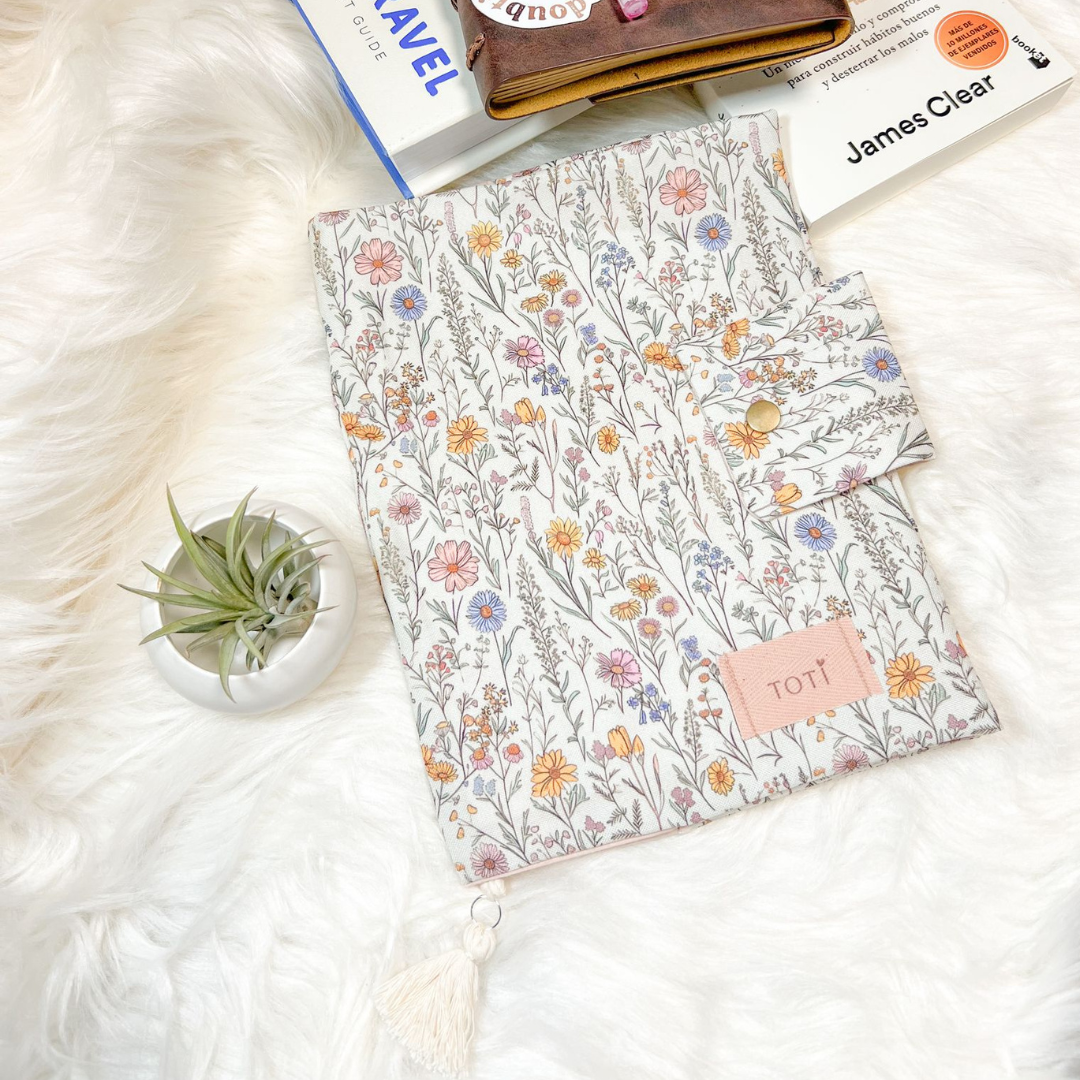 Book Covers, Handmade Original Floral Designs,  Book Protectors, Book Markers