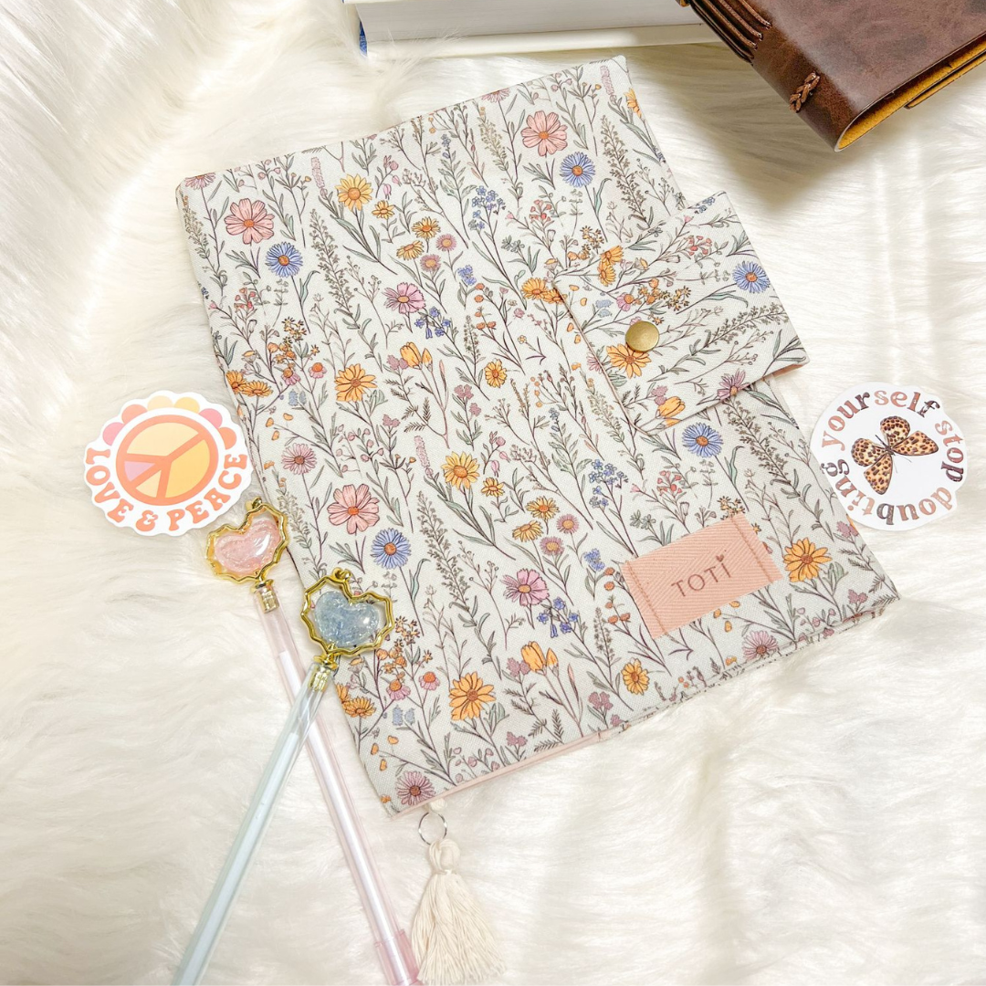 Book Covers, Handmade Original Floral Designs,  Book Protectors, Book Markers