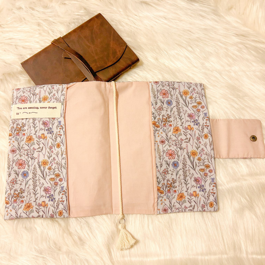 Book Covers, Handmade Original Floral Designs,  Book Protectors, Book Markers