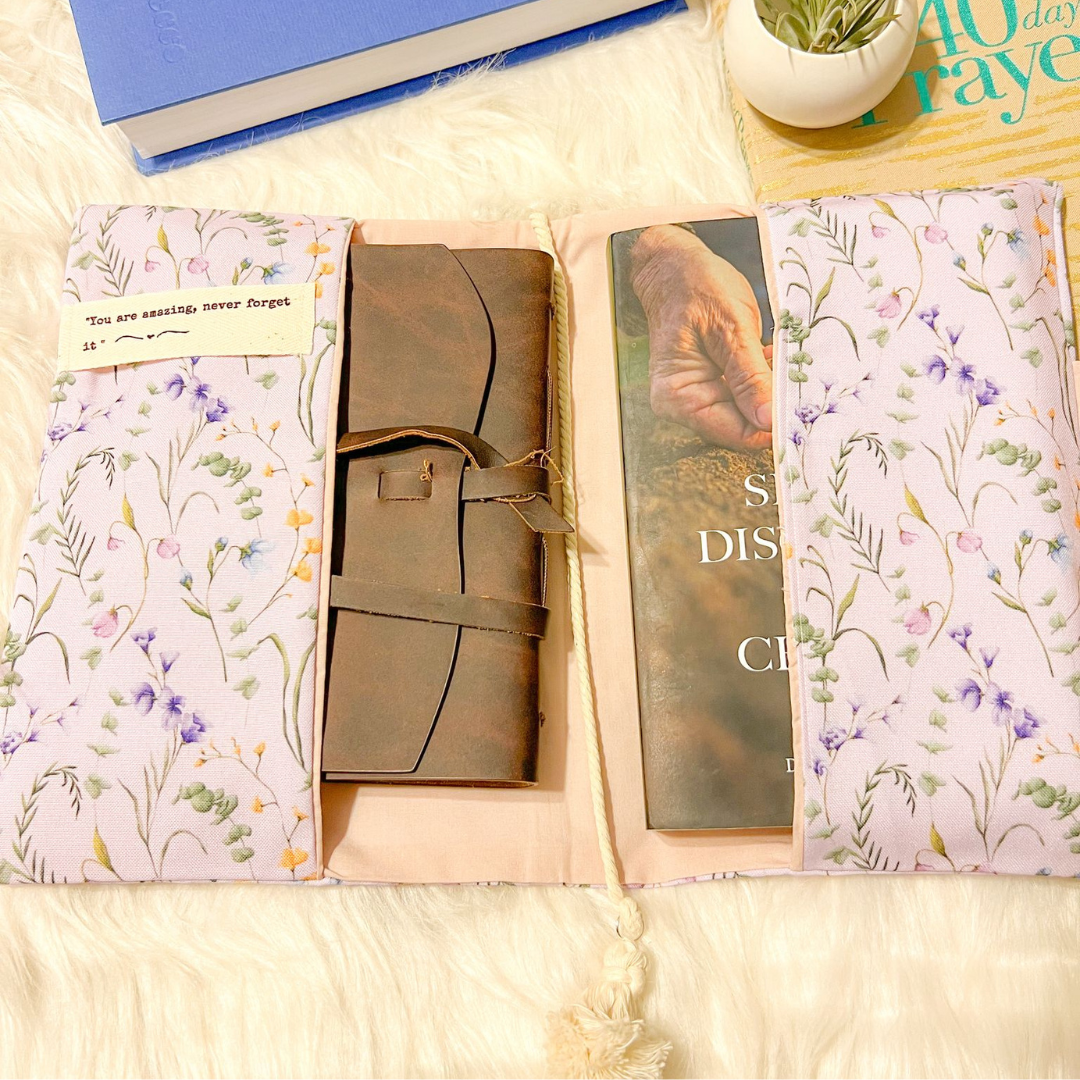 Book Covers, Handmade Original Flowers Designs,  Book Protectors, Book Markers