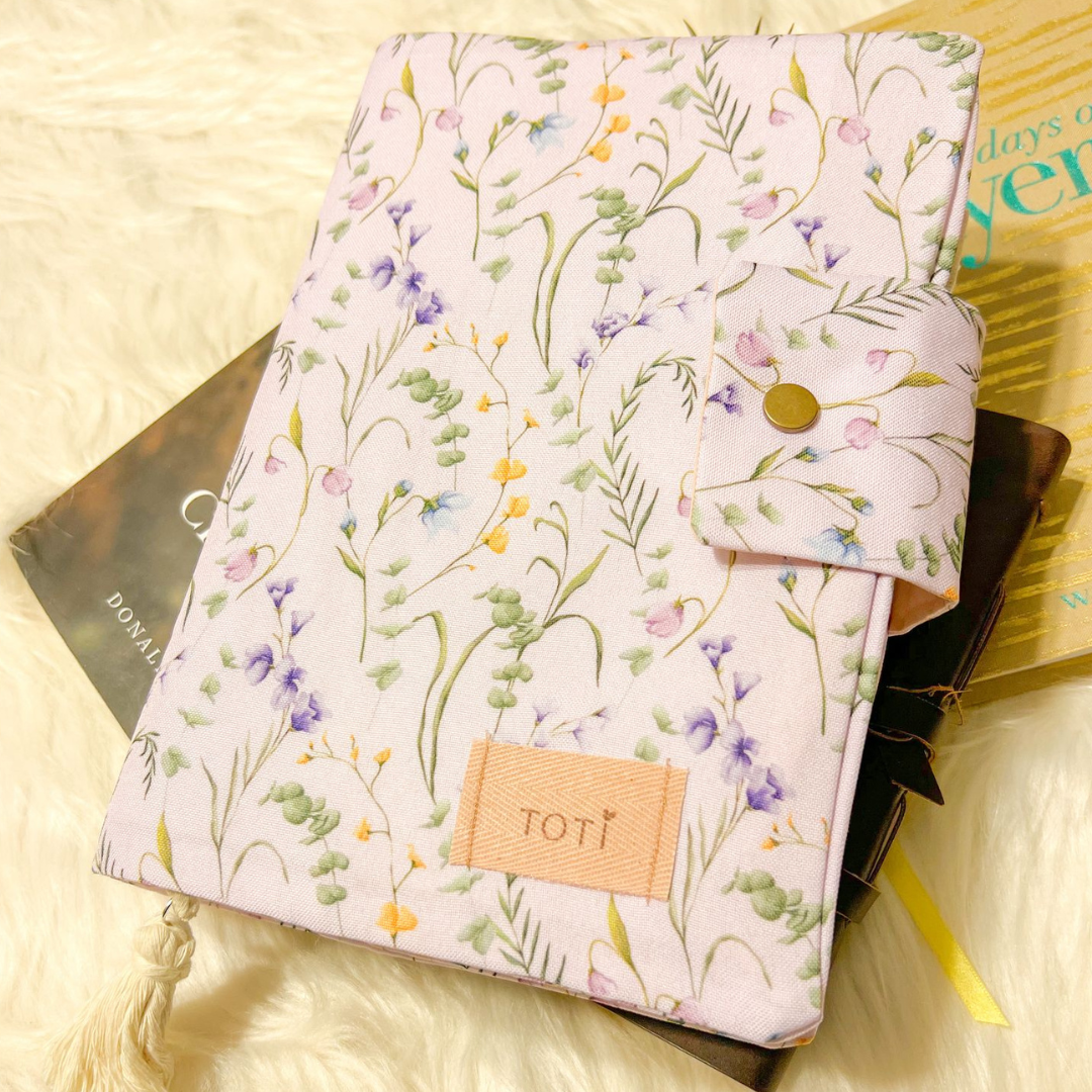 Book Covers, Handmade Original Flowers Designs,  Book Protectors, Book Markers