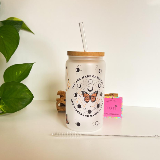 You Are Made of Stardust - 16 oz  Glass Iced Coffee Cup