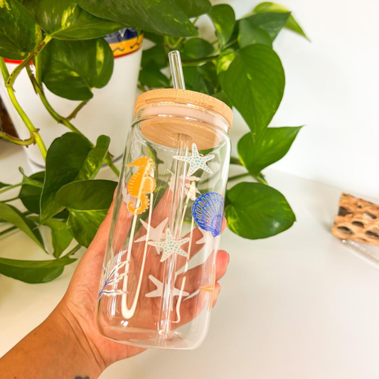 Caribbean - 16 oz  Glass Iced Coffee Cup